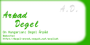 arpad degel business card